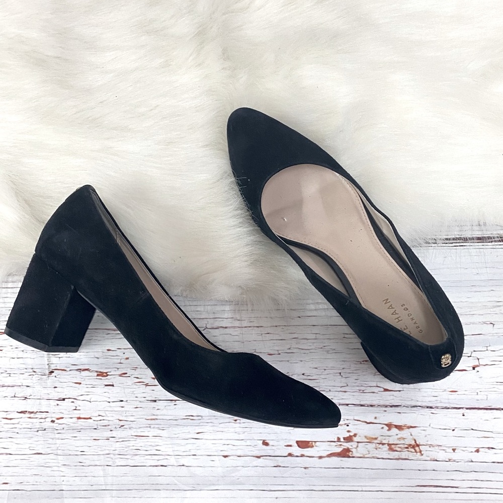 Cole Han grand zeros black suede pumps size 8B